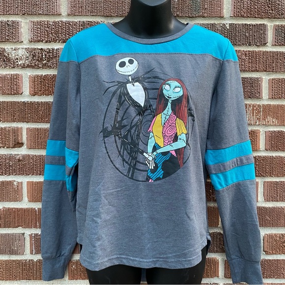 Disney Tim Burton's Nightmare Before Christmas Jack Sally Long Sleeve To Sz M - Picture 1 of 6